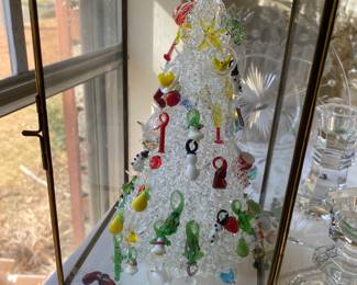 Most excellent hand blown miniature ornament tree.