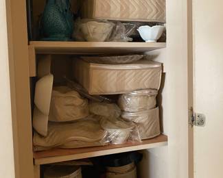 Closet full of more Haviland Rosalinde and Cuthbertson's Christmas.