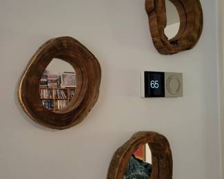 Mid century burlwood mirror