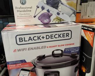 New in box appliances including 2 smart pots , a deep fryer , and a ninja air fryer