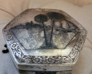 Antique persian silver box