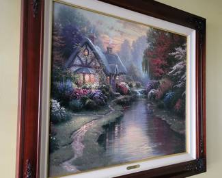 Canvas thomas kinkade painting.
