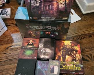 Cthulu Wars and tons of H.P. Lovecraft games , books , and art.