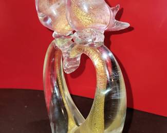 Large murano glass birds (possibly Tosso)