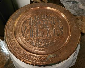 Very nice hammered copper tray from persia.