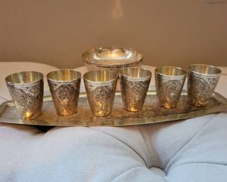  persian silver cup set