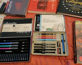 Calligraphy sets and art gear.