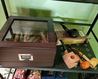 Humidor and lots of pipes and accessories (more not pictured)