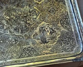 925 silver carved and hammered