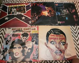 Rocky horror picture show and misc vinyl records.