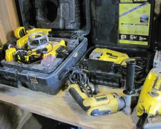 DeWalt Framing Nailer, DeWalt Drill, DeWalt Jig Saw, DeWalt Laser Level