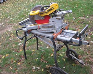 DeWalt Sliding Compound Miter Saw on Fold-able Ridgid Stand