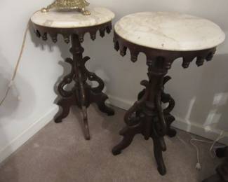 Matching Marble Tear Drop Lamp Tables