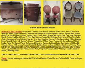 Live on Site Estate Auction This Saturday Nov. 18th @ 9:02 AM