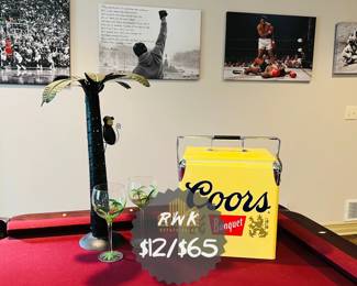New vintage style Coors Cooler & Palm Tree art