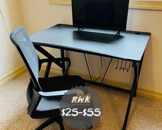 Computer Desk with Carbon Fiber top & Office Chair