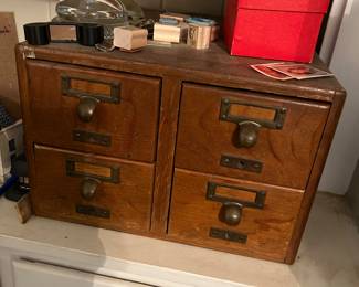 Antique library card holder 