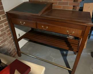 Amish made Standing Desk 
w/brass footrail