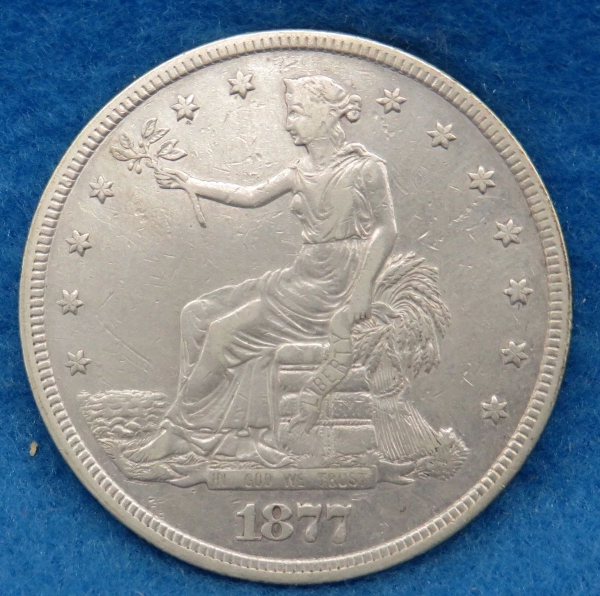 Lot 2. 1877 US Trade dollar. 420 gr of 900 fine silver