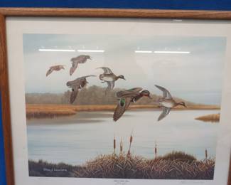 Lot 304. Signed and numbered "Teals at Little Pecan" print.&nbsp; &nbsp;30" x 24"