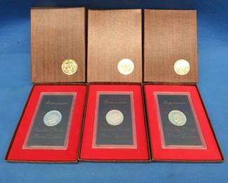 Lot 323. 1971, 1972, and 1973 silver proof Eisenhower dollar coins.&nbsp; Each coin has 40% silver.