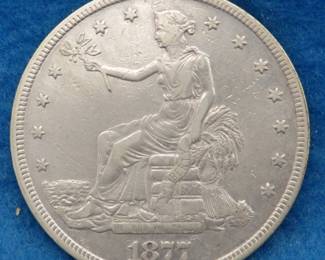 Lot 2. 1877 US Trade dollar. 420 gr of 900 fine silver