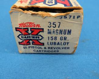 Lot 338. Western Super x 357 Magnum.&nbsp; 158 grain.&nbsp; 34 rounds and eleven brass.