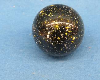 Lot 159. Large black marble with accents.&nbsp; 1 1/2" in diameter.