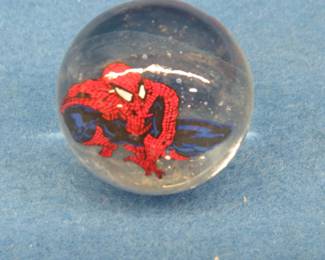 Lot 312. Shooter size marble with Spiderman insert