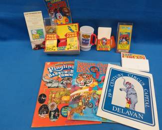 Lot 124. Circus collectibles including Ringling Bros. and Barnum and Bailey