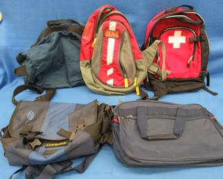 Lot 45. Five backpacks/shoulder bags
