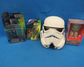 Lot 38. Star War collectibles including a Stormtrooper helmet