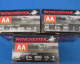 Lot 284. 75 Winchester AA 9-shot, 12-gauge rounds