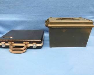 Lot 104. Sportsman's dry box and a hard-sided handgun case