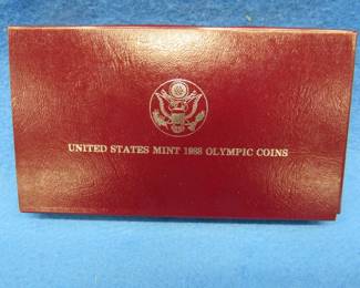 Lot 143. 1988 Olympic one dollar coin.&nbsp; 26.73 grams of 90% silver.