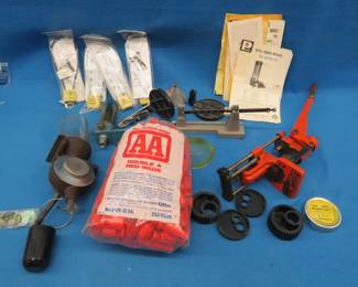Lot 255. Misc. reloading equipment and parts,&nbsp; gun locks, powder scale, and more