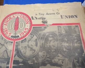 Lot 309. Centennial edition Anoka  Union paper from 1965 and some vintage photos