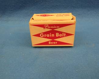 Lot 314. Miniature Grain Belt Beer case that held books of matches