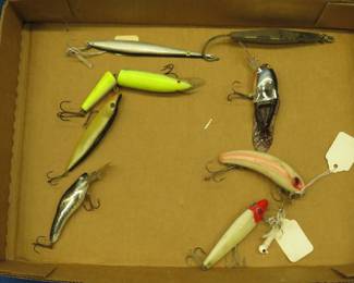Lot 86. Eight vintage fishing lures