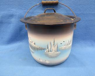 Lot 259. Painted enamel bail-handled bucket