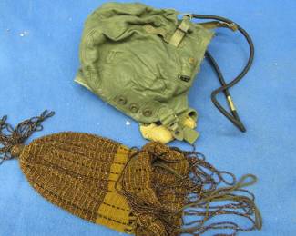 Lot 88. Vintage Air Force helmet headset, and a vintage beaded handbag