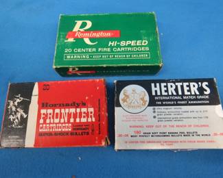 Lot 106. Three full boxes of 20 each 30-06 brass.&nbsp; No live rounds.