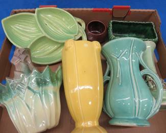Lot 295. Seven pieces of McCoy pottery