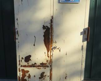 Lot 242. Heavy gauge 42" x 20" x 75" steel cabinet