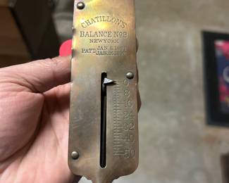 Vintage Chatillon’s Balance No 2 New York Spring Balance Hanging Brass 50Lb Scale