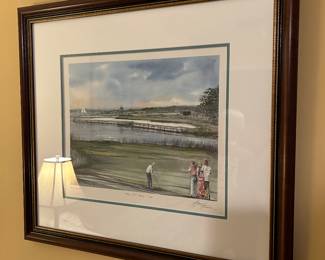 Barry Honowitz golf 17th 17 hole lithograph Signed Numbered 992/1500