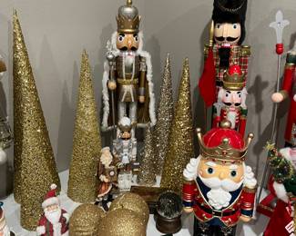 Christmas nutcrackers and table top trees
