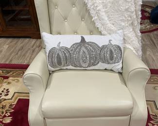 white vinyl accent chair