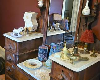 Marble top dresser w/mirror