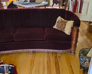 Victorian velvet couch 